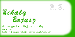 mihaly bajusz business card
